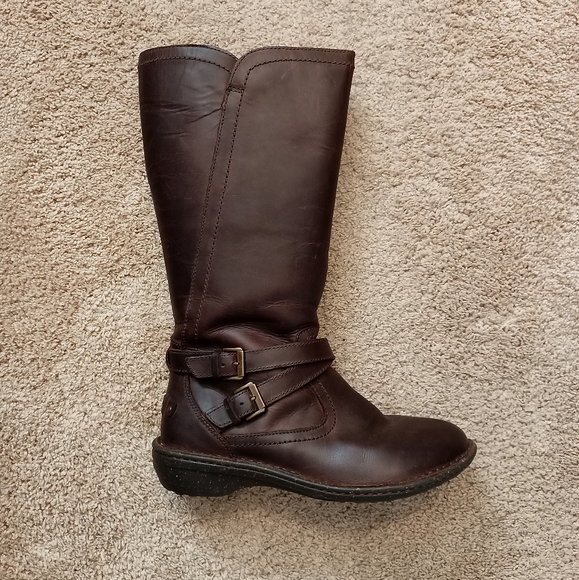 UGG Rosen Leather Riding Boots | sz 8, Espresso Brown, original box - Picture 3 of 16